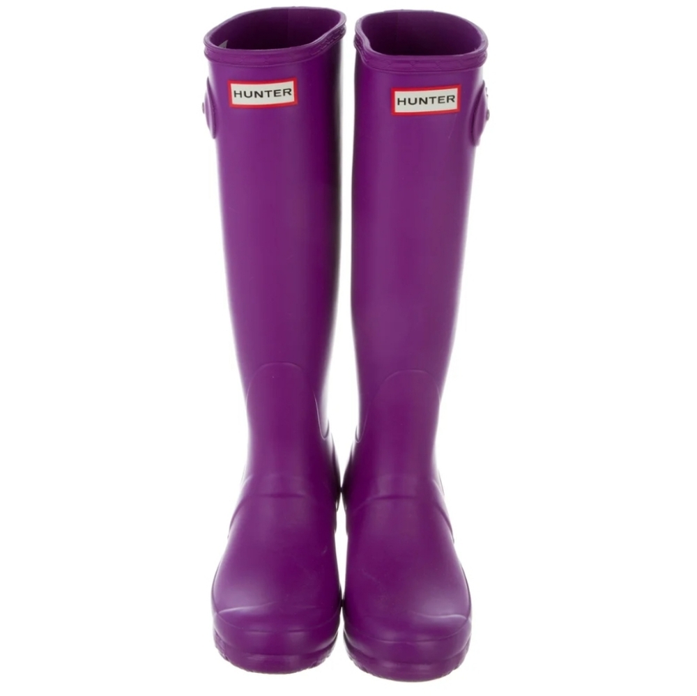 HUNTER Round-Toe Rain Boots Purple Size 8